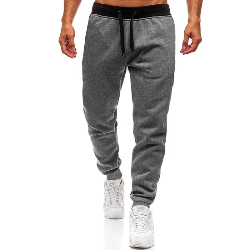 2022 new Sweatpants Plus Size Men Joggers Track Pants Elastic Waist Sport Casual Trousers Baggy Fitness Gym Clothing Black Grey
