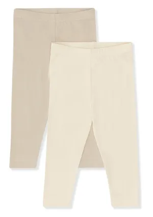 2er-Set Leggings 'Basic' Oxford Tan