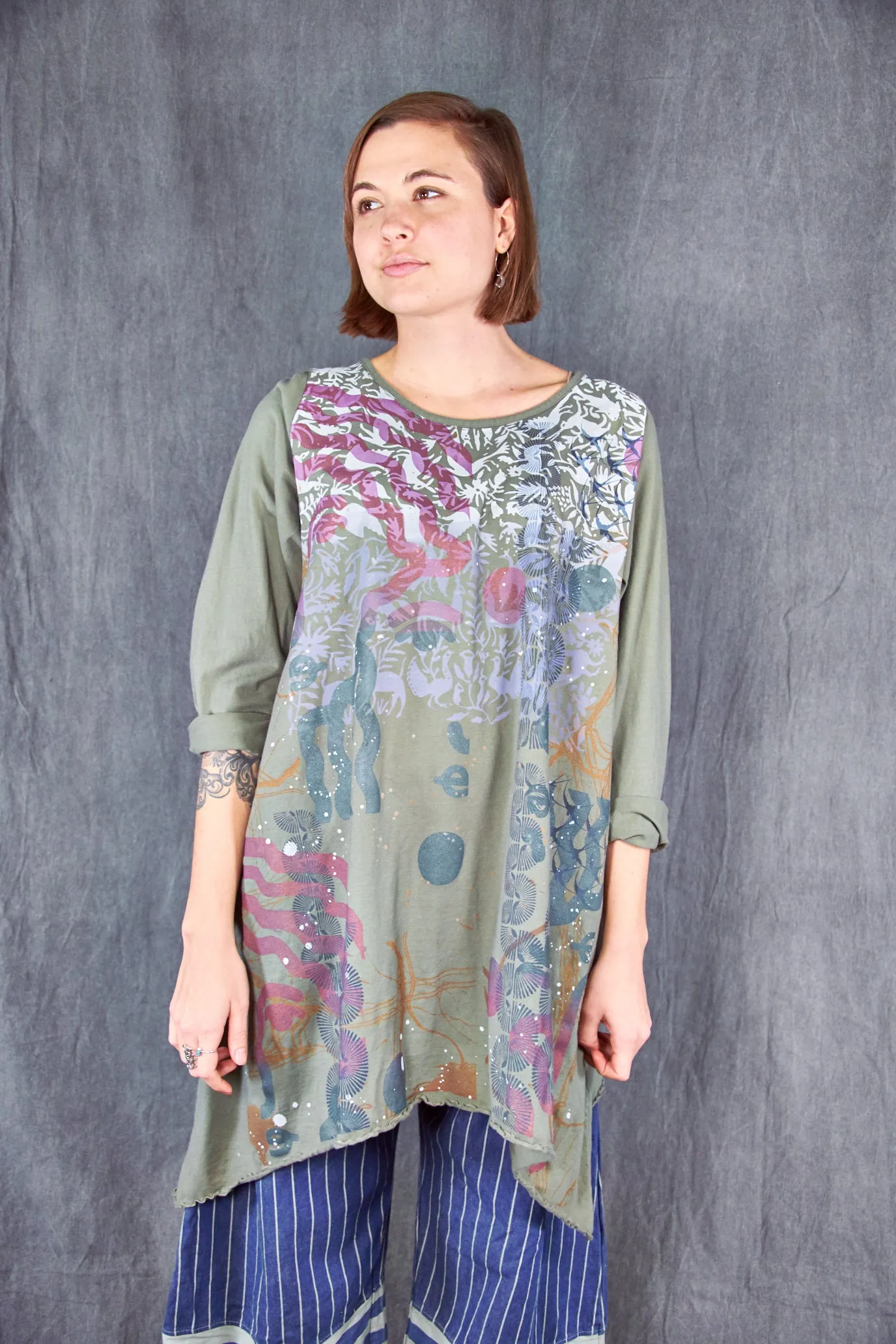 7228 Swing Dress Sage-P