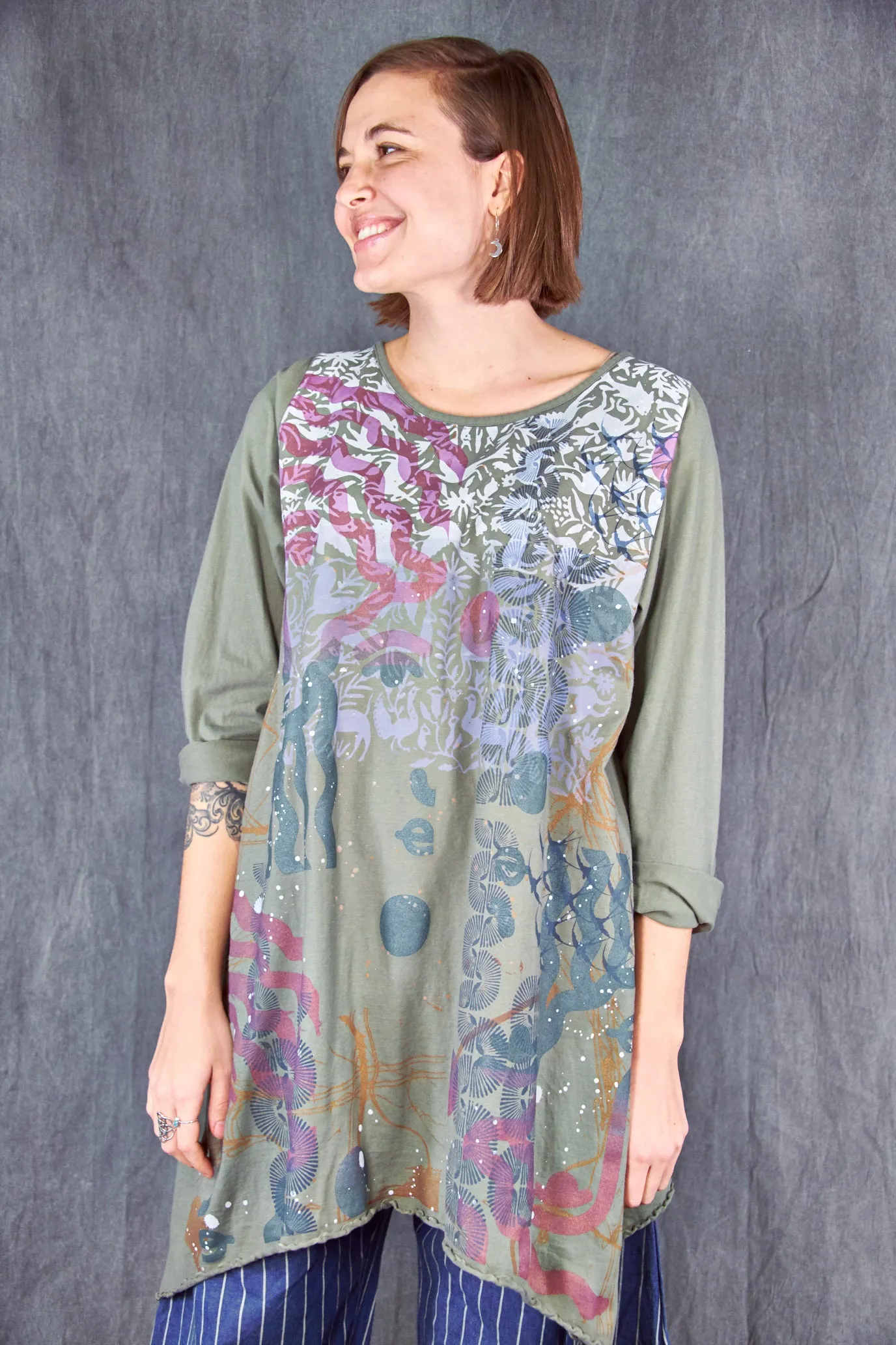 7228 Swing Dress Sage-P