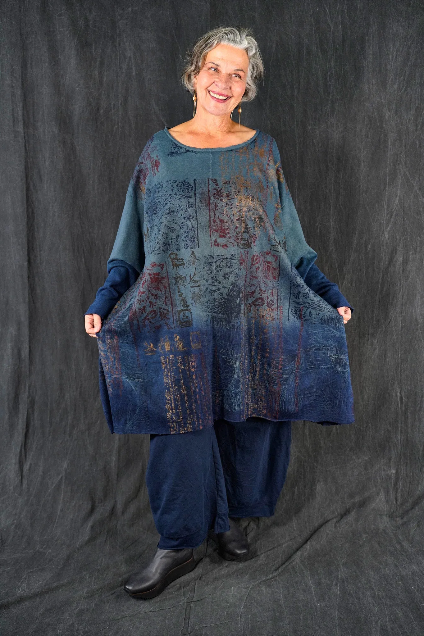 7240 Story Dress Ombre Spruce Ink-P