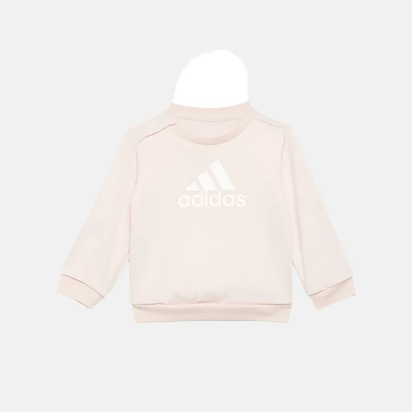 Adidas Badge of Sport French Terry Kids Unisex Tracksuit (6-4year) -Sanpin/White