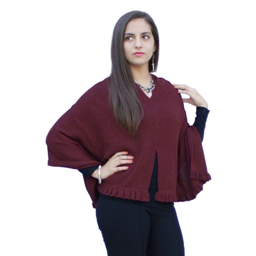 Alpaca Wool Poncho Shawl Special Shape