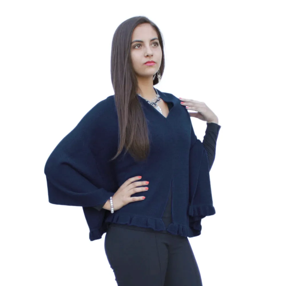 Alpaca Wool Poncho Shawl Special Shape