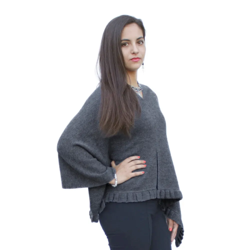 Alpaca Wool Poncho Shawl Special Shape