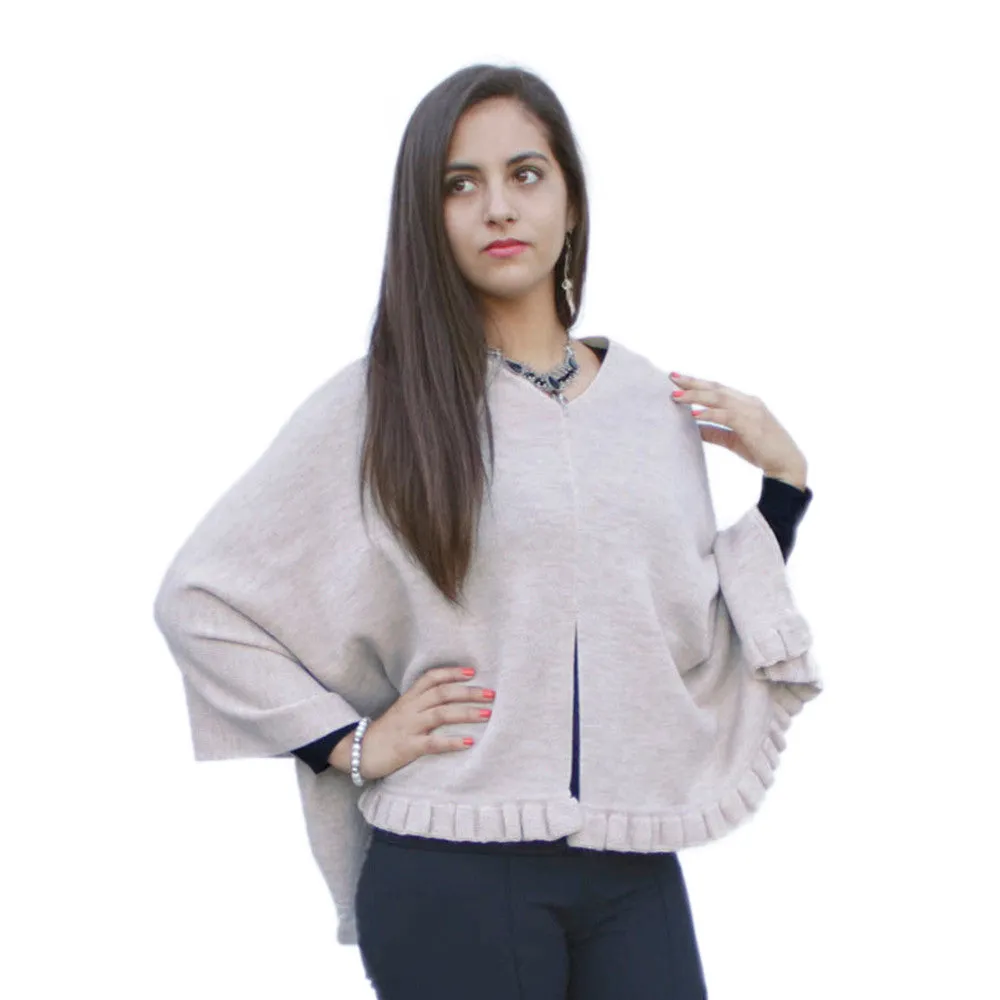 Alpaca Wool Poncho Shawl Special Shape