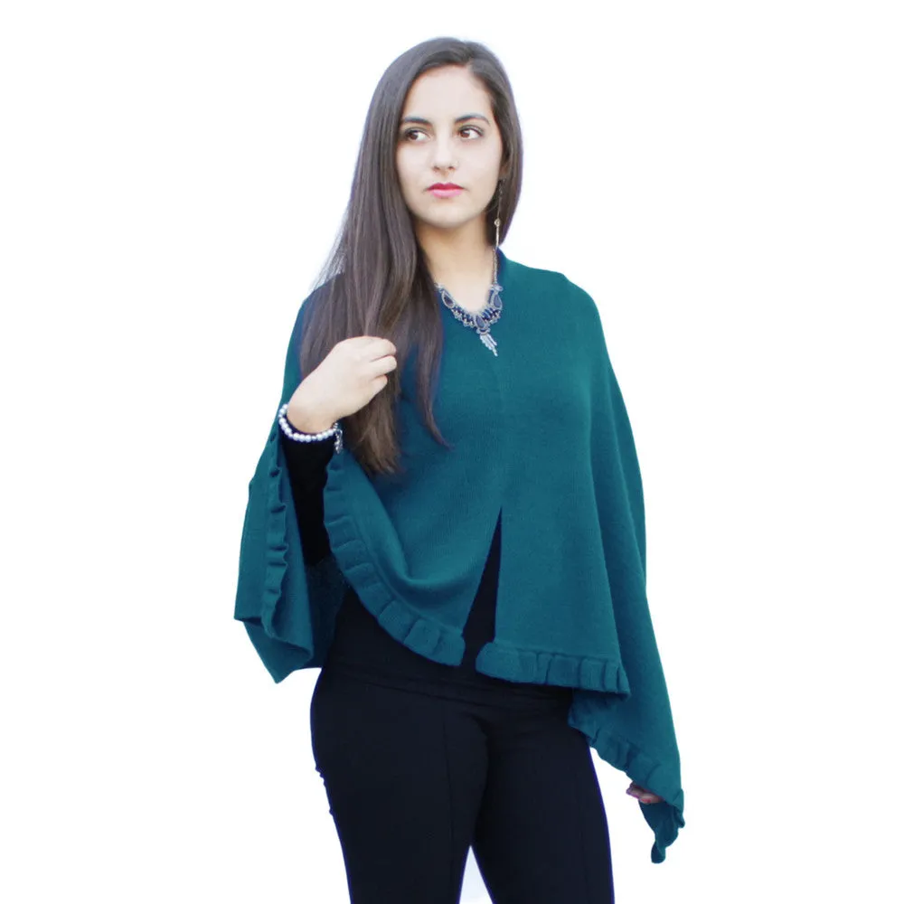 Alpaca Wool Poncho Shawl Special Shape