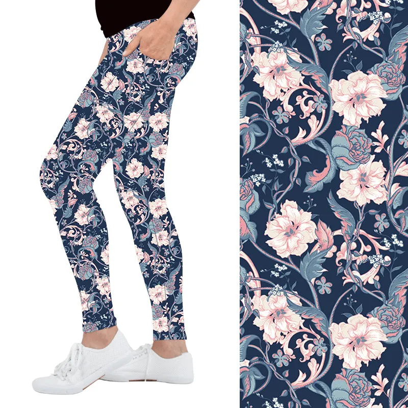 Antique Charm Floral Deluxe Pocket Leggings