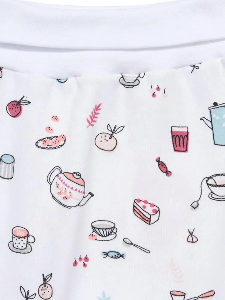 Artie - White Tea and Cakes Printed Baby Bottoms - Tea Time! 0 to 12 months