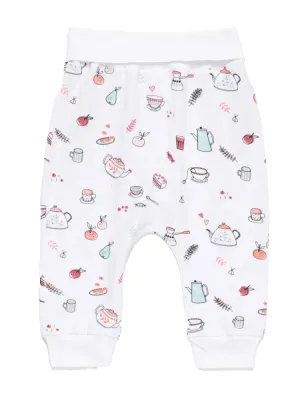 Artie - White Tea and Cakes Printed Baby Bottoms - Tea Time! 0 to 12 months