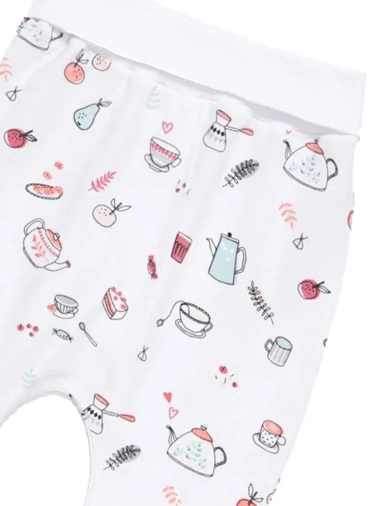 Artie - White Tea and Cakes Printed Baby Bottoms - Tea Time! 0 to 12 months