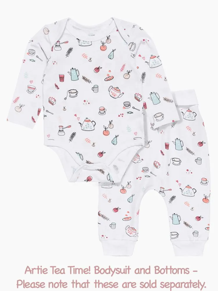 Artie - White Tea and Cakes Printed Baby Bottoms - Tea Time! 0 to 12 months