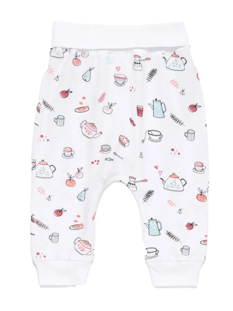 Artie - White Tea and Cakes Printed Baby Bottoms - Tea Time! 0 to 12 months