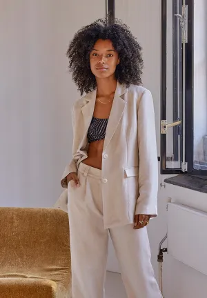 Auguste Linen Blazer - Nomad Sand Melange