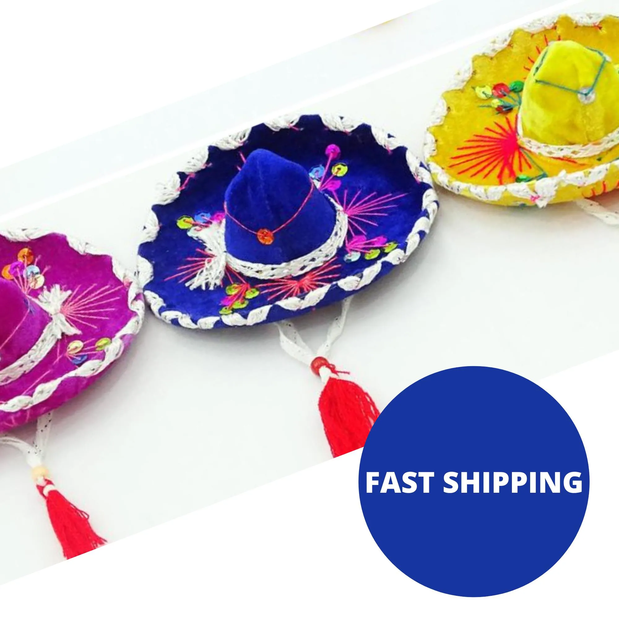 Authentic Mini Sombreros in Multi-Color (10 Pack)