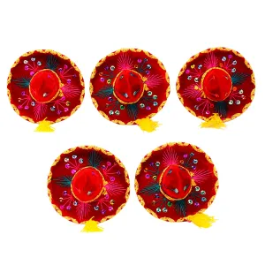 Authentic Mini Sombreros in Red