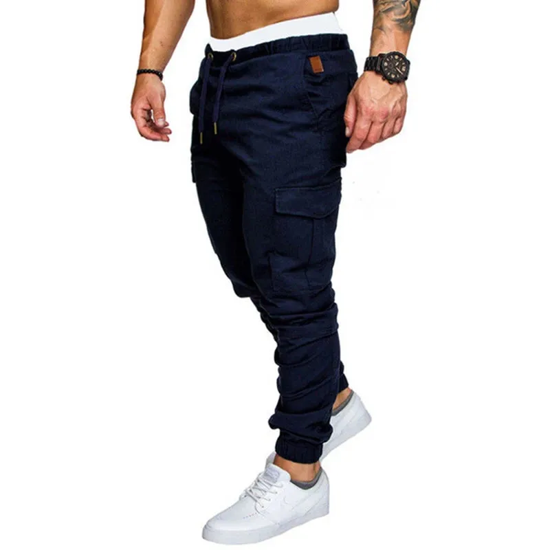 Autumn Men Pants Hip Hop Harem Joggers Pants 2020 New Male Trousers Mens Solid Multi-pocket Cargo Pants Skinny Fit Sweatpants