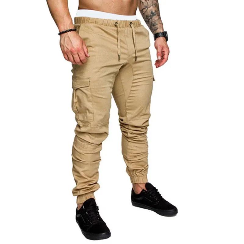 Autumn Men Pants Hip Hop Harem Joggers Pants 2020 New Male Trousers Mens Solid Multi-pocket Cargo Pants Skinny Fit Sweatpants