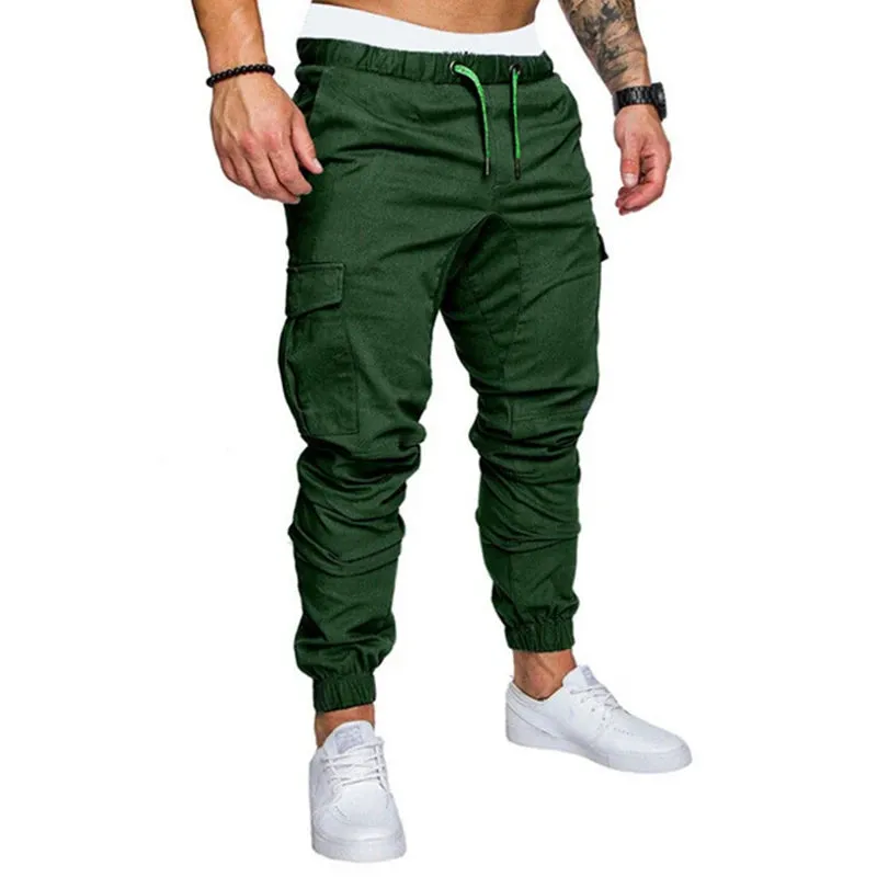 Autumn Men Pants Hip Hop Harem Joggers Pants 2020 New Male Trousers Mens Solid Multi-pocket Cargo Pants Skinny Fit Sweatpants