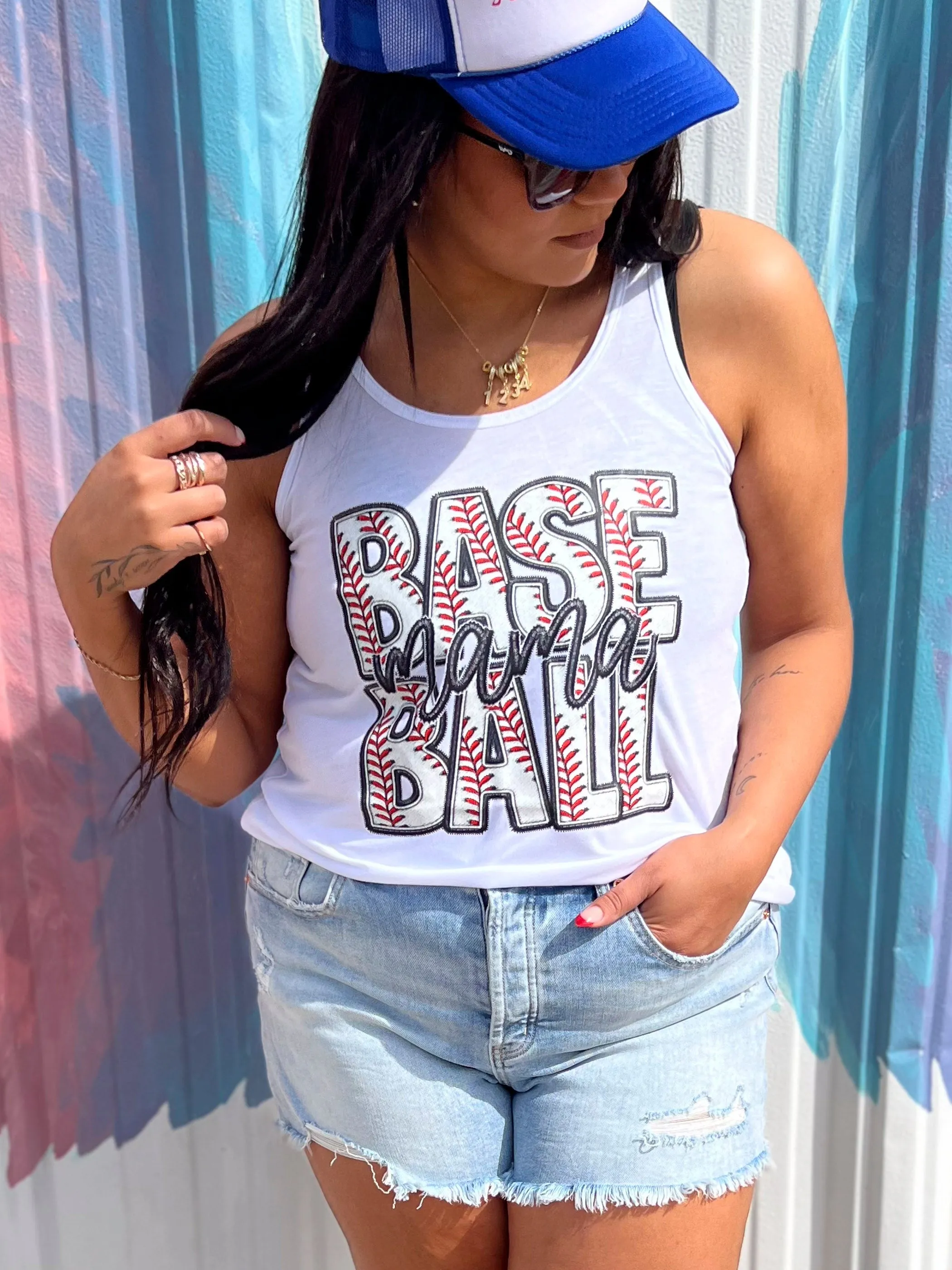 Baseball Graphic Racerback Tank Top