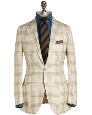 Beige and Cream Windowpane Sportcoat