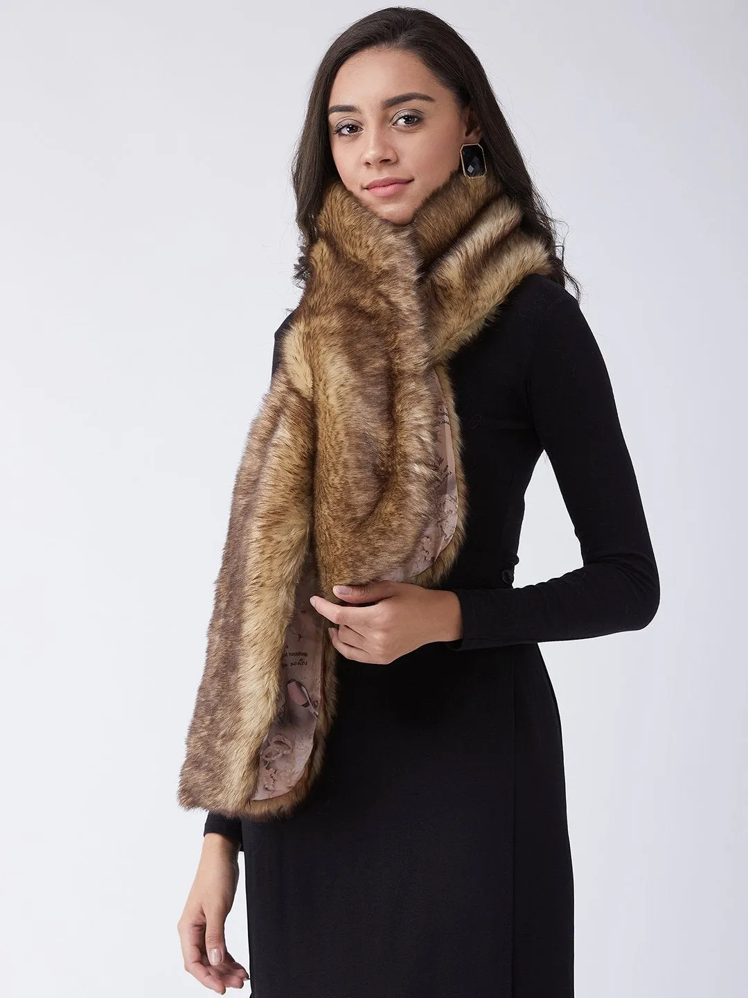 Beige Faux Fur Cape