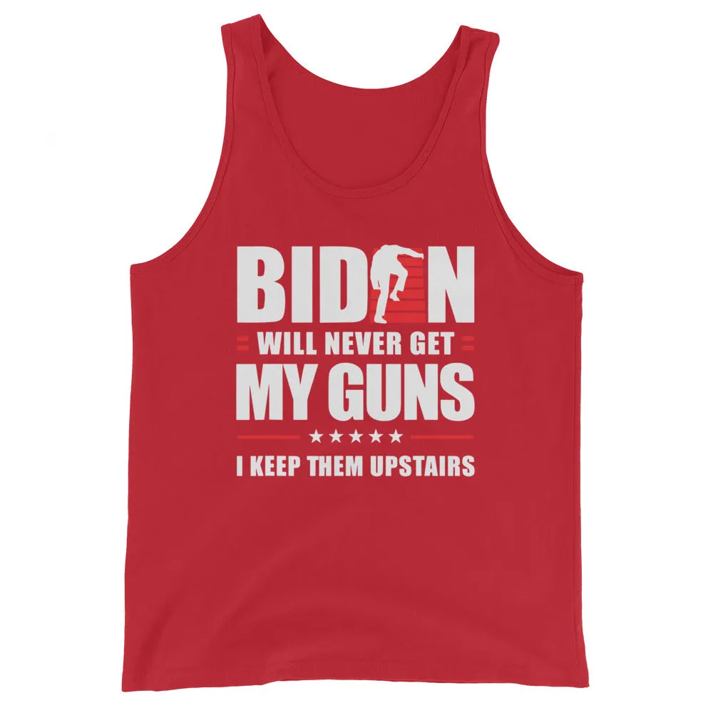 BIDEN STAIRS AND GUNS Unisex Tank Top