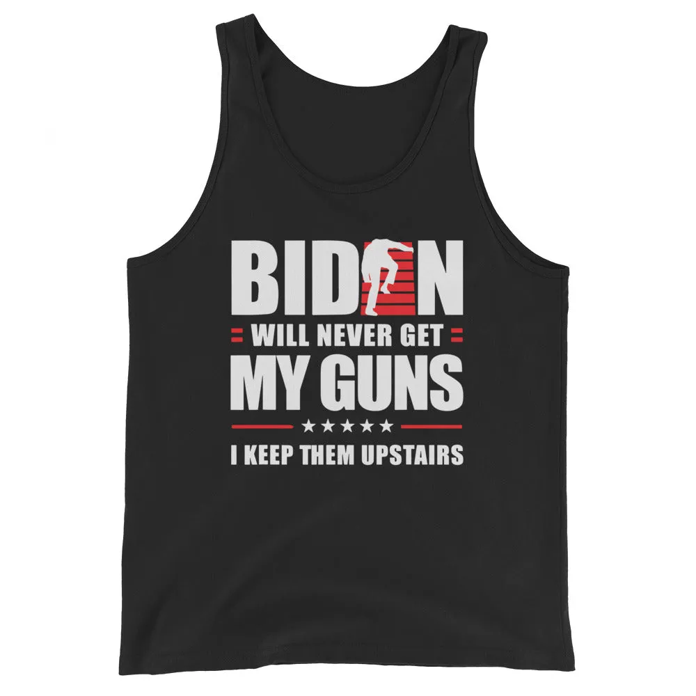 BIDEN STAIRS AND GUNS Unisex Tank Top