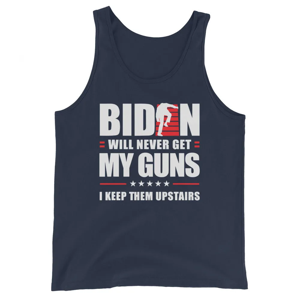 BIDEN STAIRS AND GUNS Unisex Tank Top
