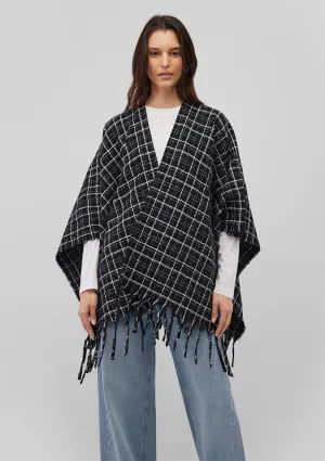 Black Checkered Poncho