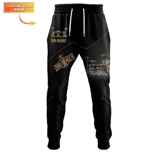 Black Drum Sets Personalized Name 3D Pants Custom Black Drum Gift For Drum Lovers