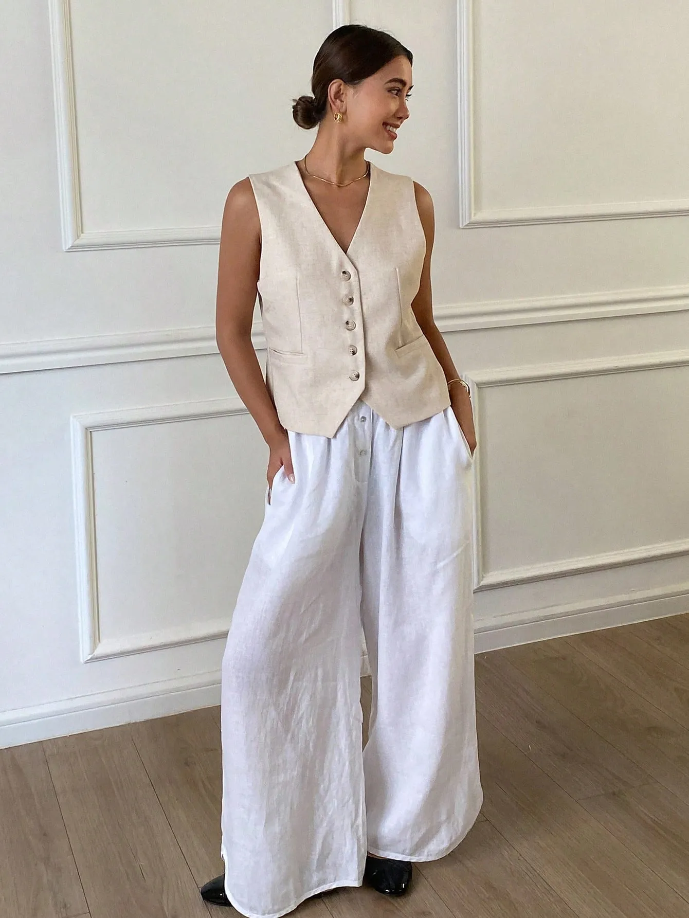 Blazer de verano sin mangas para mujer