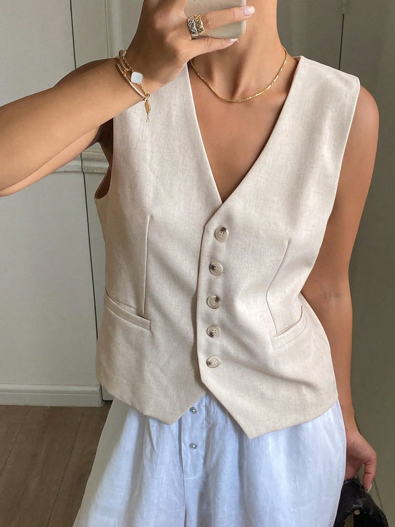 Blazer de verano sin mangas para mujer