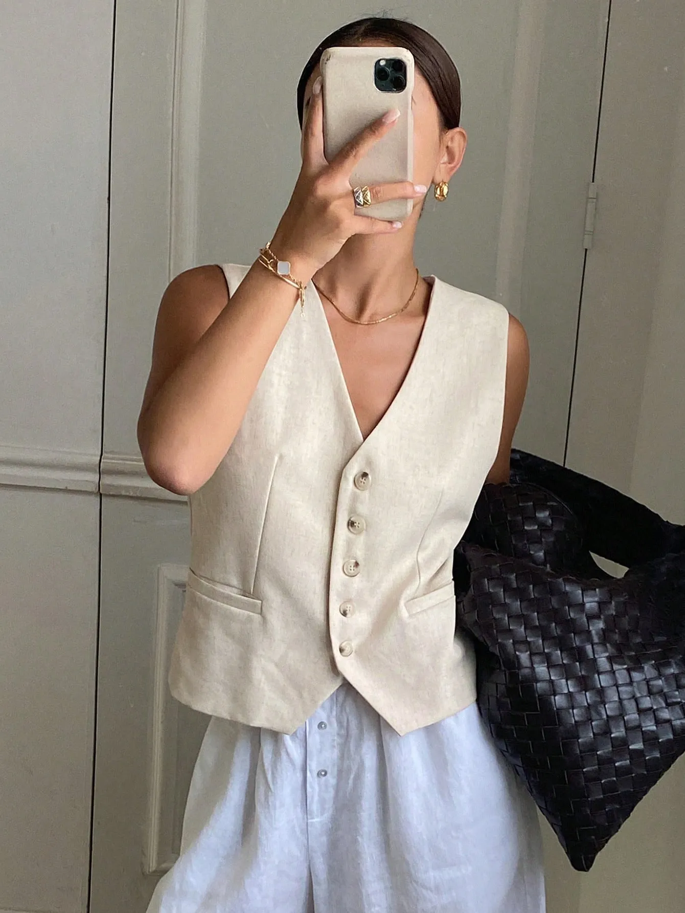 Blazer de verano sin mangas para mujer