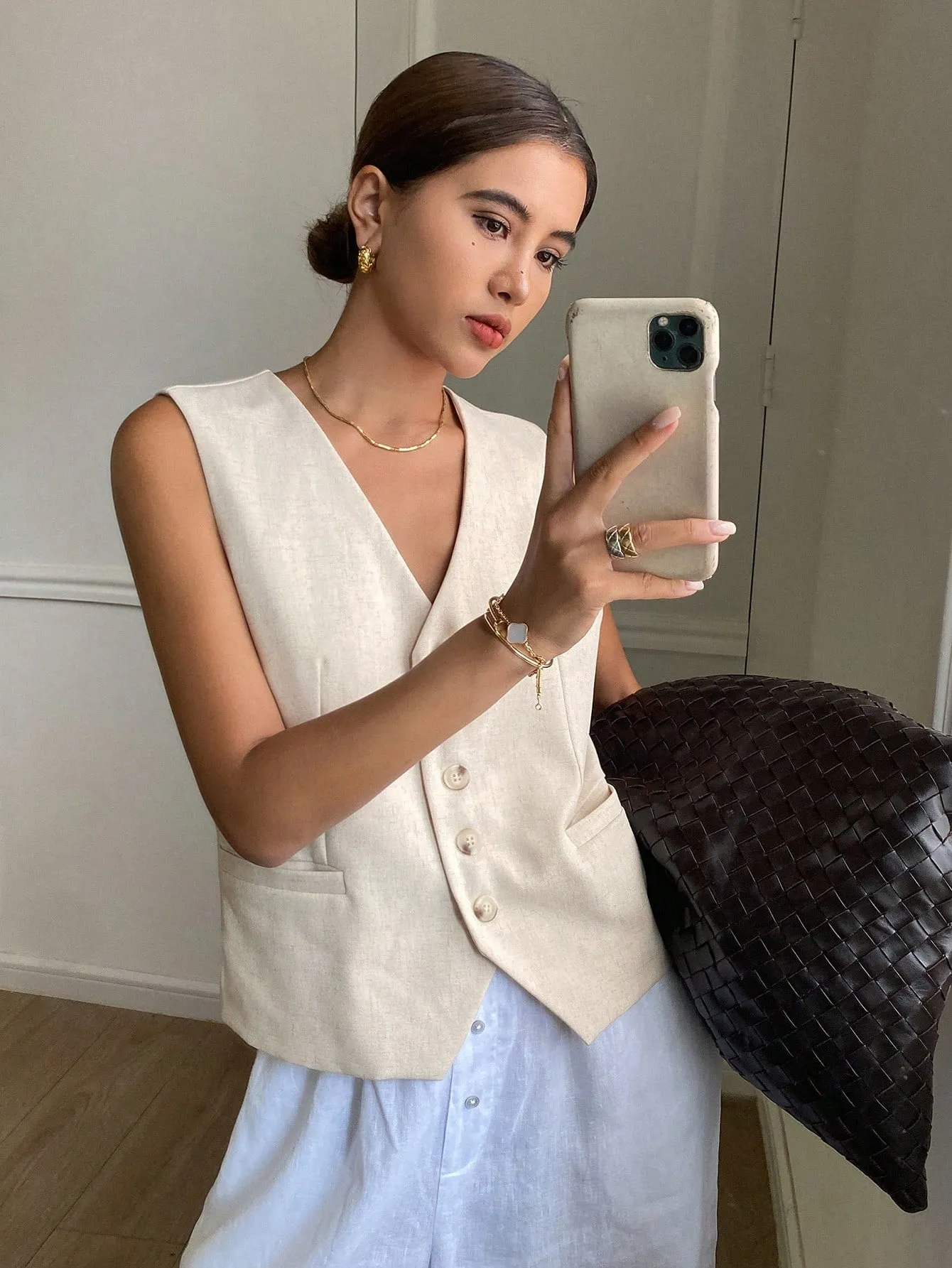 Blazer de verano sin mangas para mujer