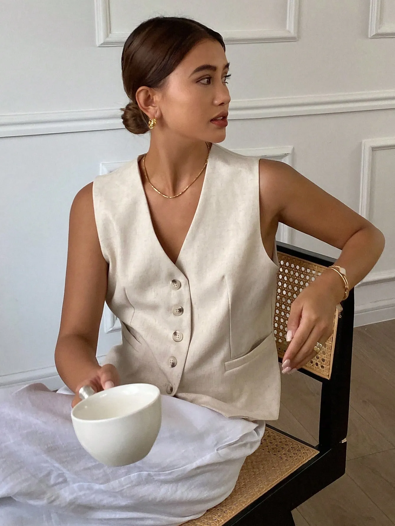 Blazer de verano sin mangas para mujer