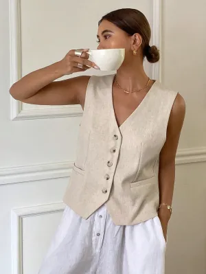 Blazer de verano sin mangas para mujer