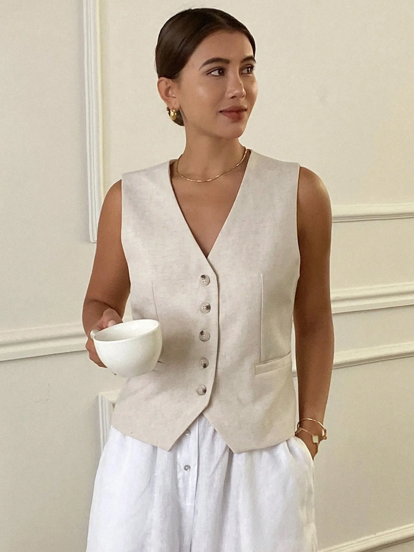 Blazer de verano sin mangas para mujer