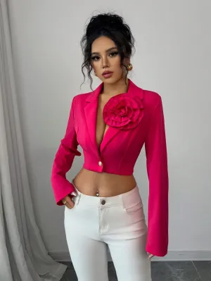 Blazer floral 3D fucsia para el Día de San Valentín