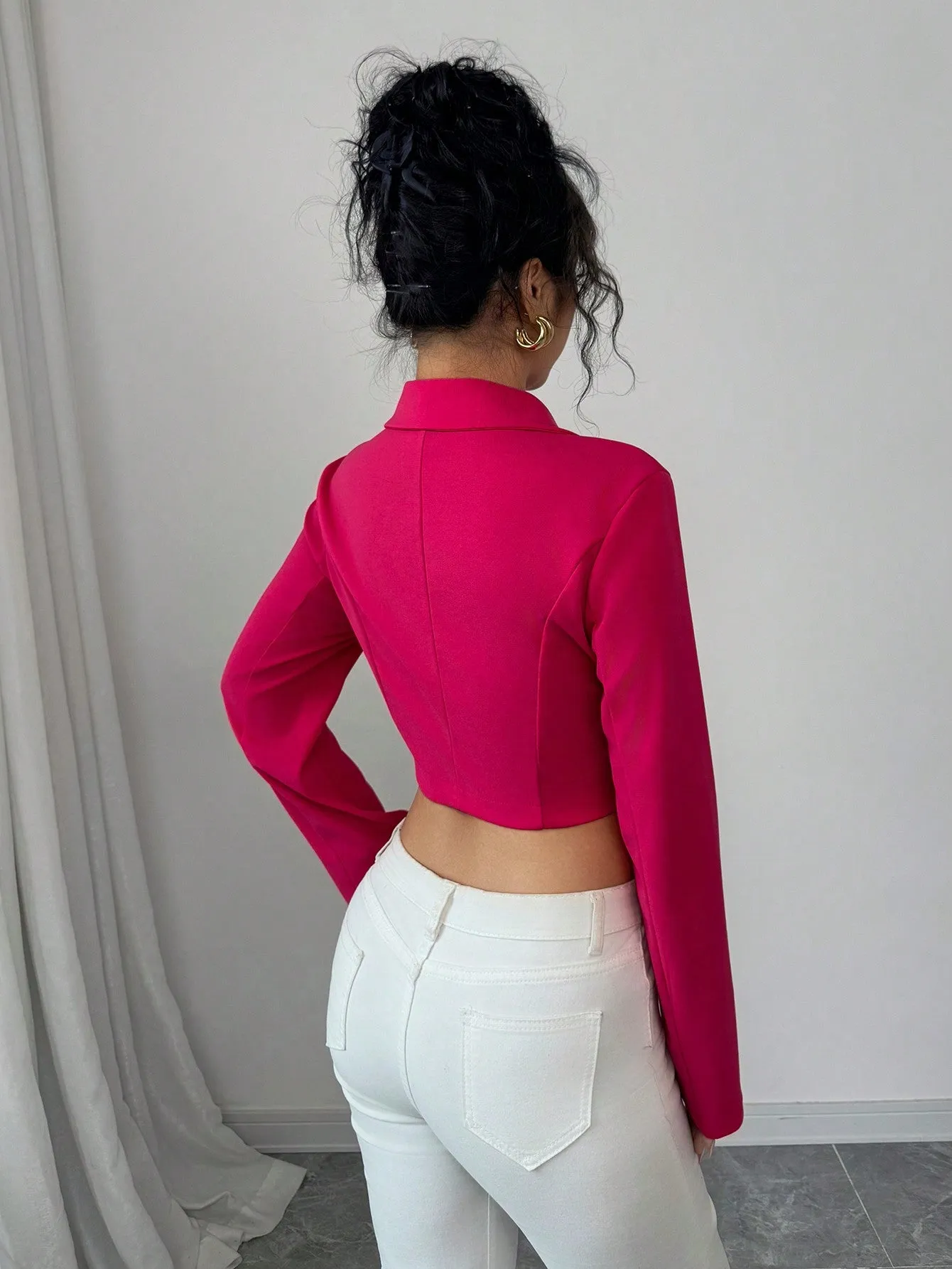 Blazer floral 3D fucsia para el Día de San Valentín