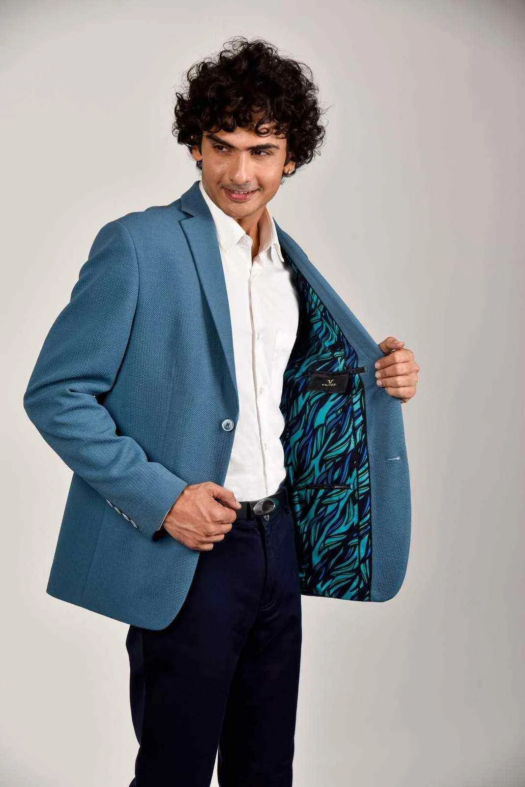 Blue Knitted Blazer