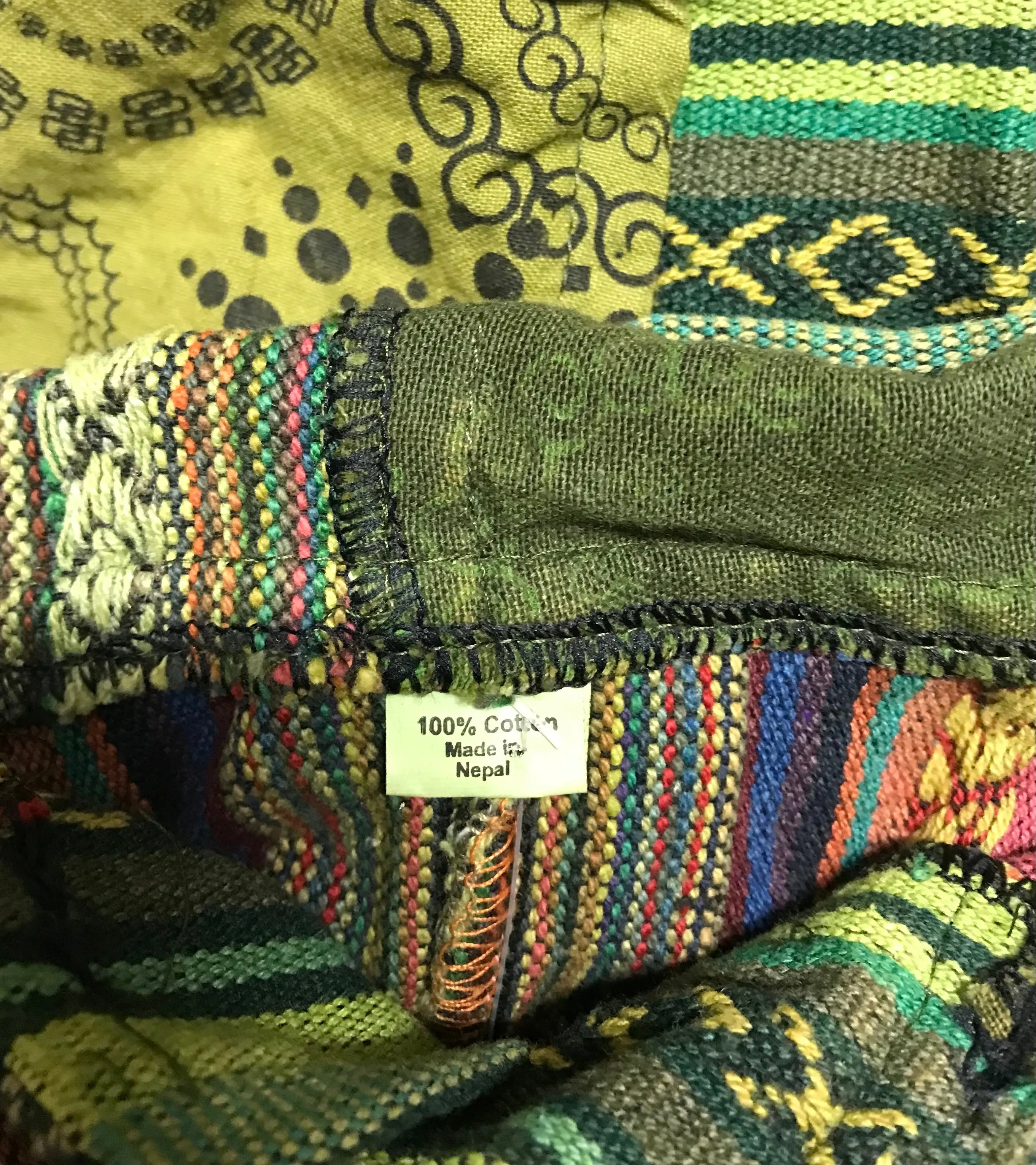 Boho Hippie Heavy Cotton Patchwork Poncho
