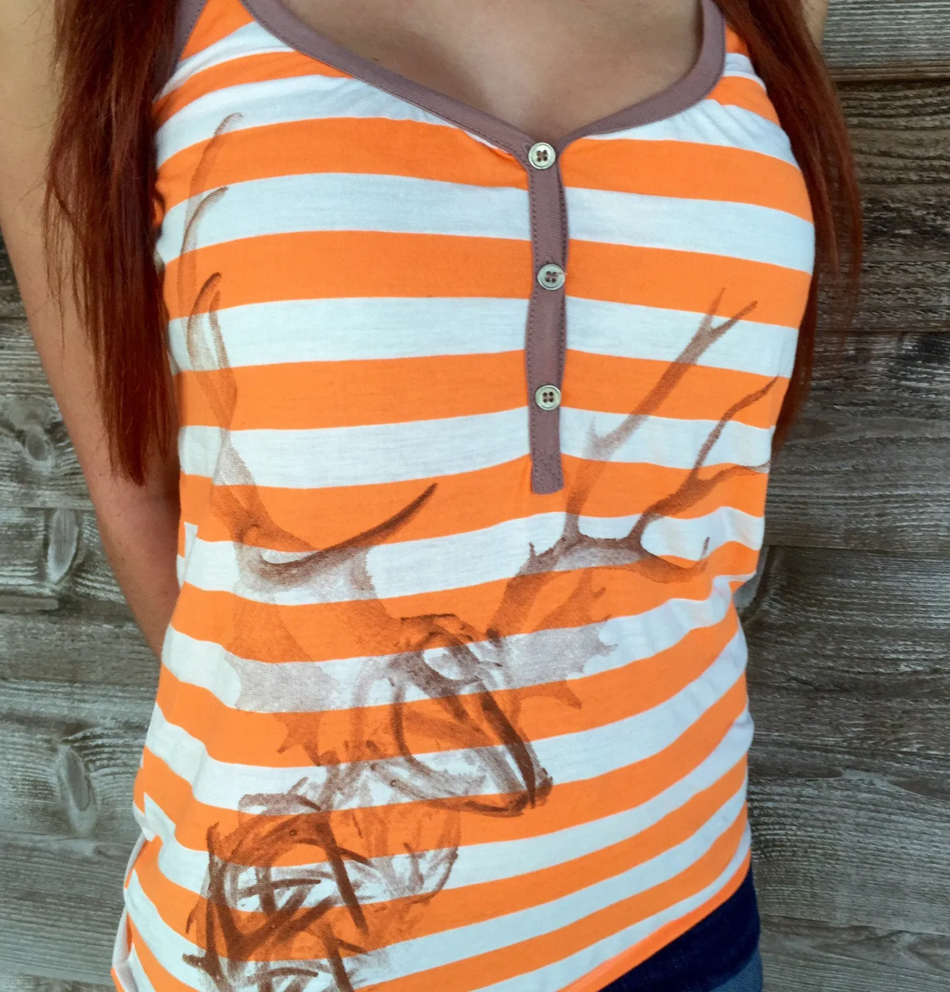Breathe Easy All Antlers Deer Racerback Tank Top