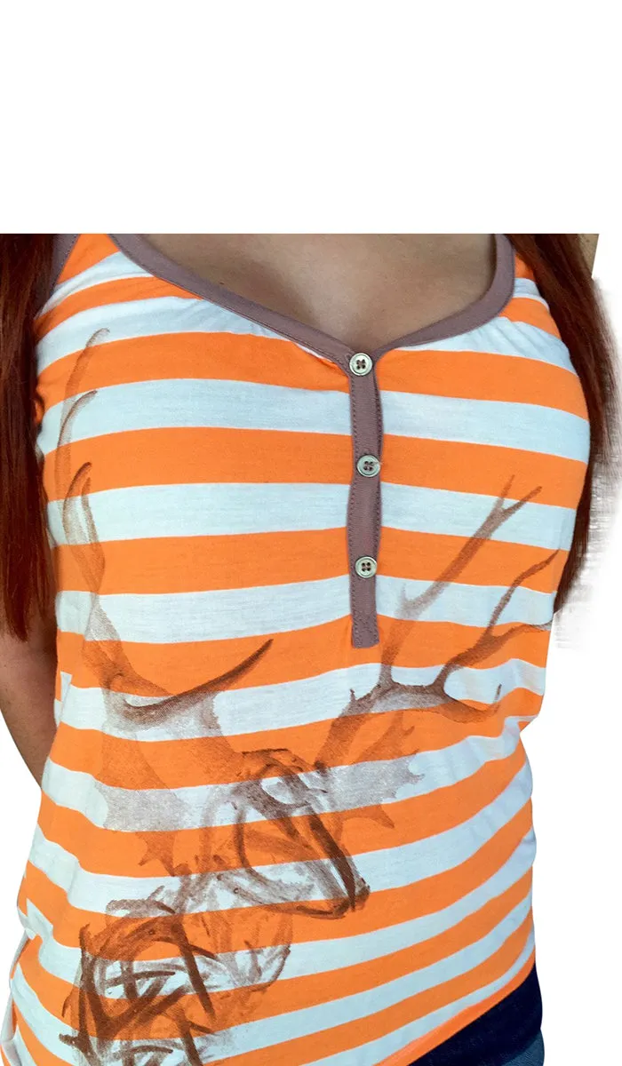 Breathe Easy All Antlers Deer Racerback Tank Top