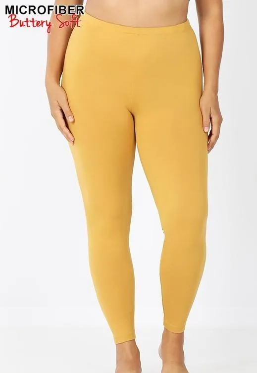 BUTTERY SOFT LEGGING | CURVY |mustard| bone| mocha| hunter green|