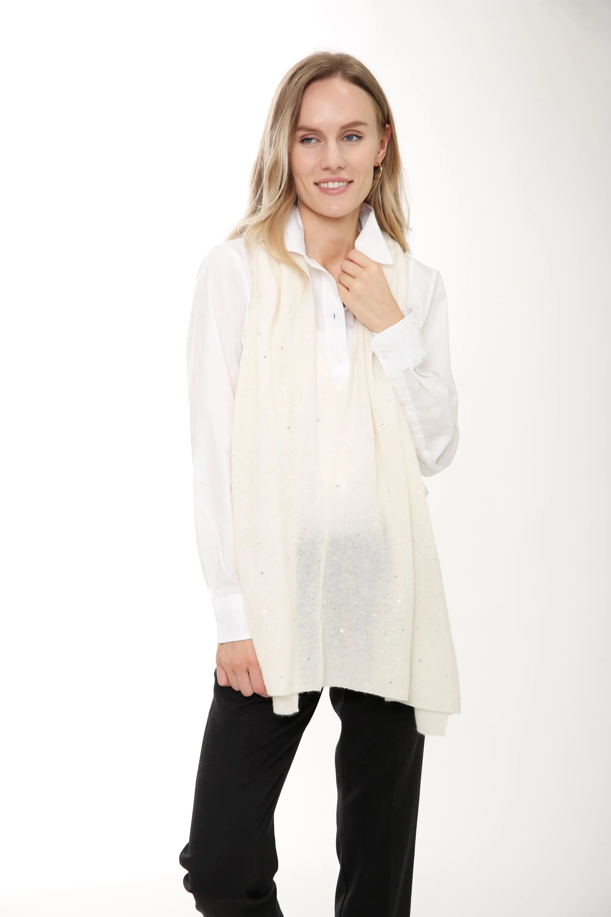 Cashmere Blend Pearls & Heat Set Embellishment Topper