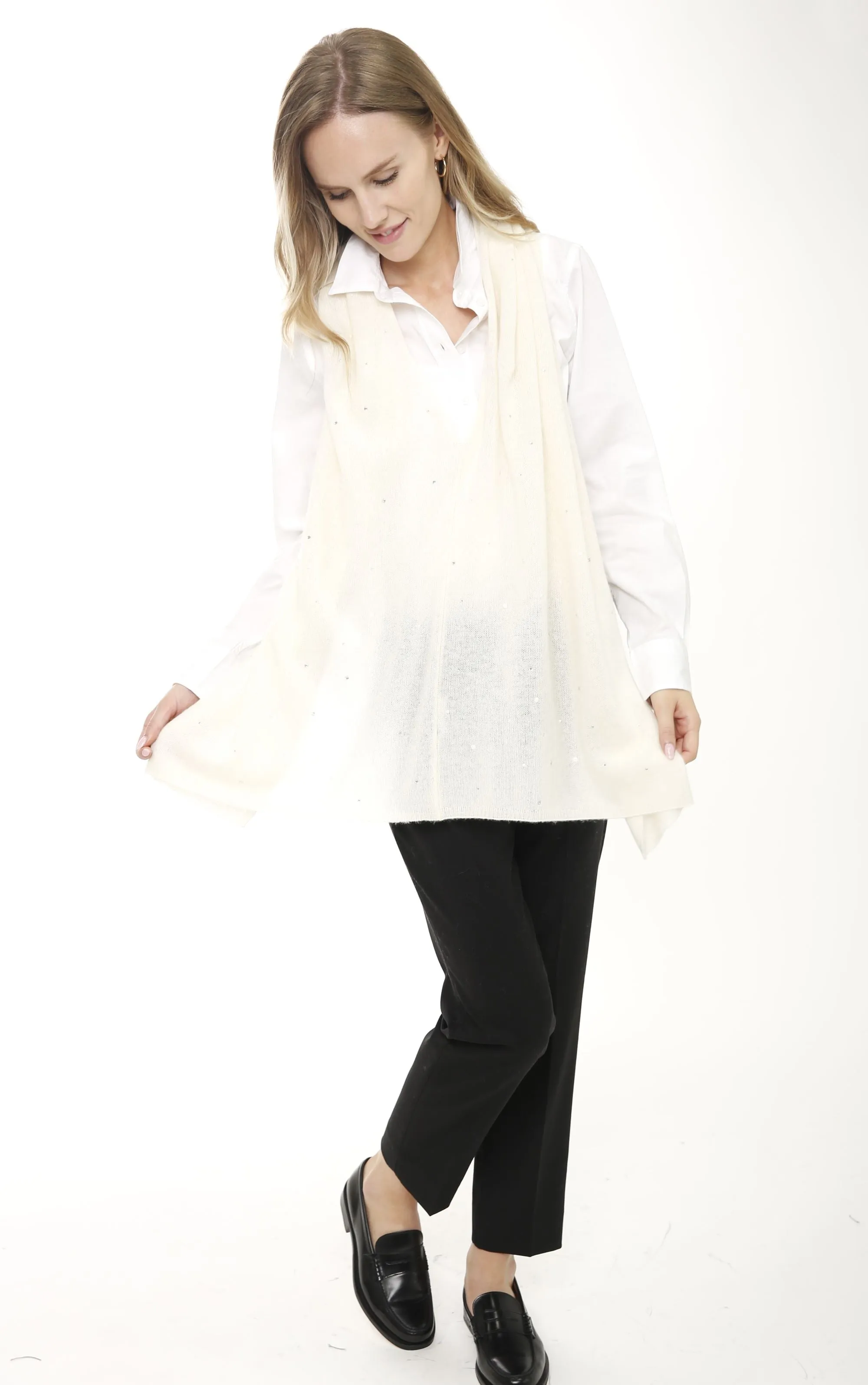 Cashmere Blend Pearls & Heat Set Embellishment Topper