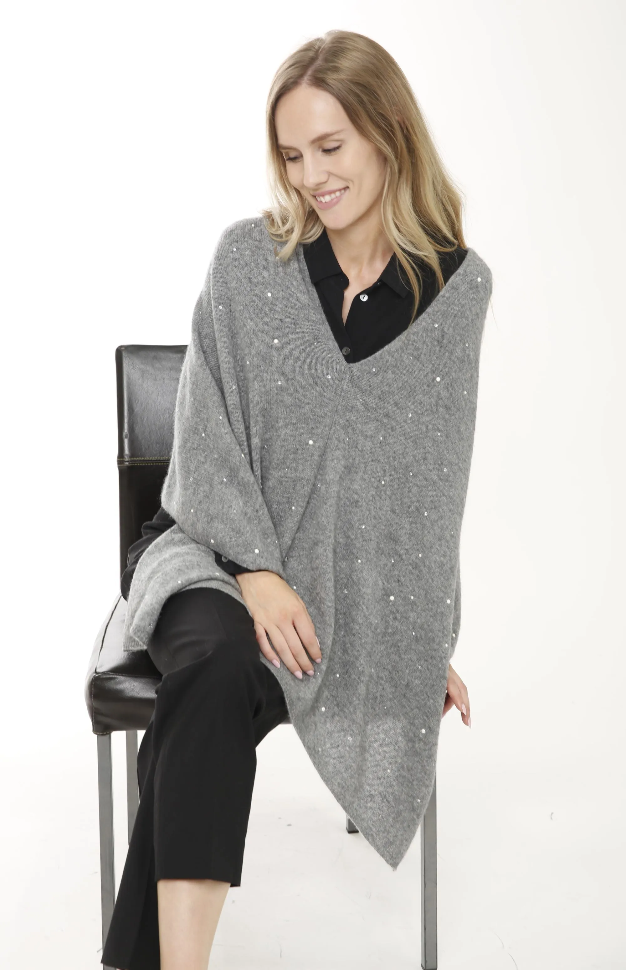 Cashmere Blend Pearls & Heat Set Embellishment Topper
