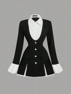 Chaqueta de Traje Negra de Cherry Vibes para Mujer