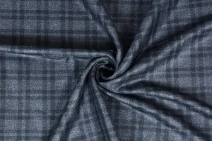 Charcoal Grey Tweed Fabric with Black Checks ( 2 Meter Cut Piece)